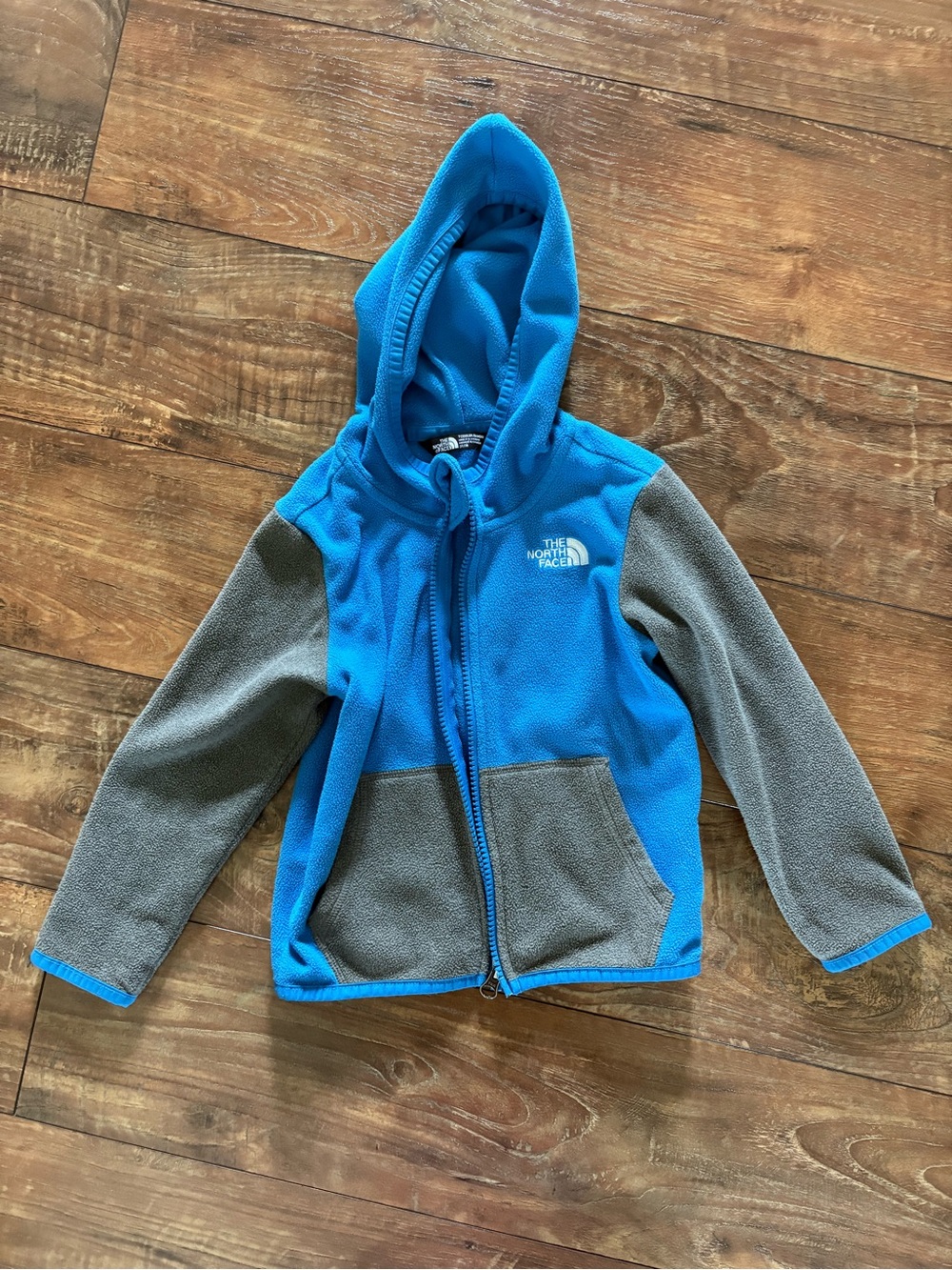 The North Face Blue & Gray Hooded Fleece Jacket for Kids